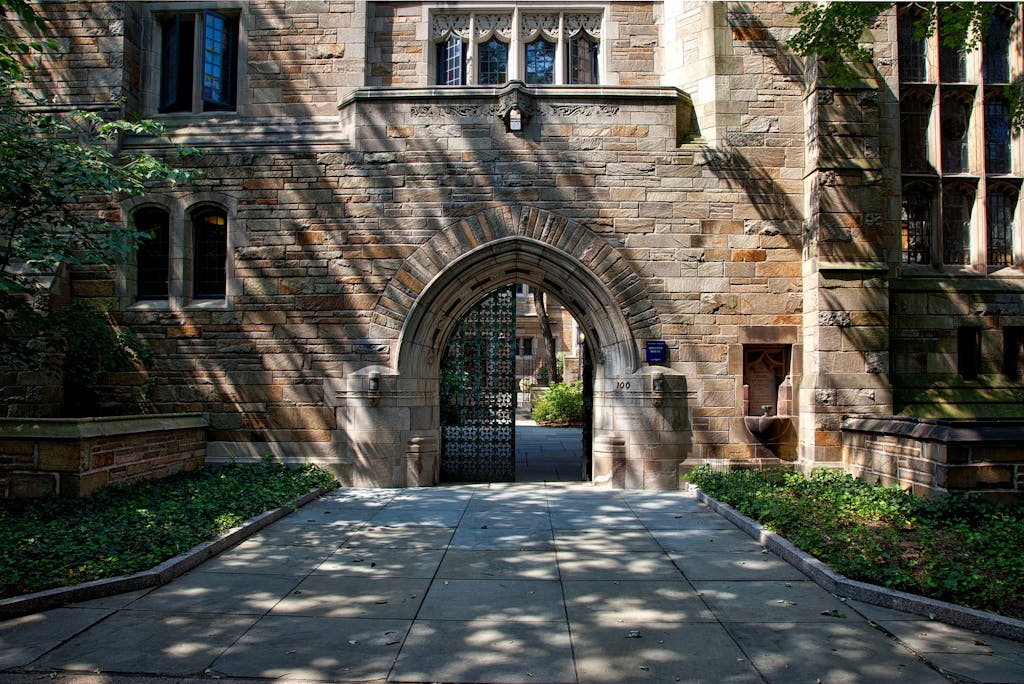 Steel Gate of Brown Brick Building